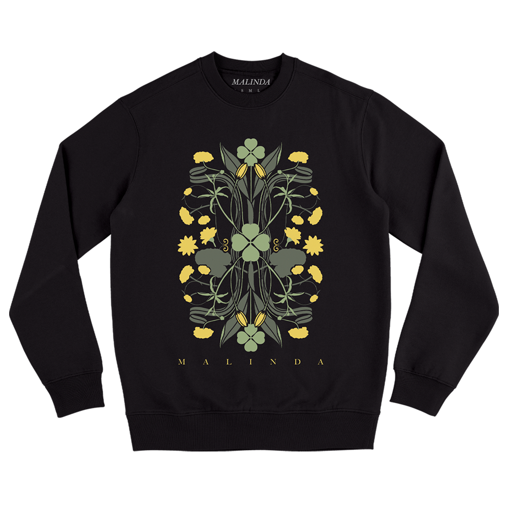 machatt forme pullover flower ブラック Malinda Floral Black Crewneck | Malinda Reese US